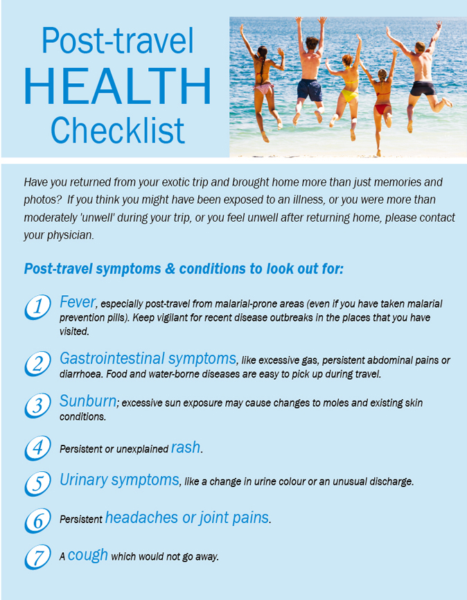 Post-travel Health Checklist